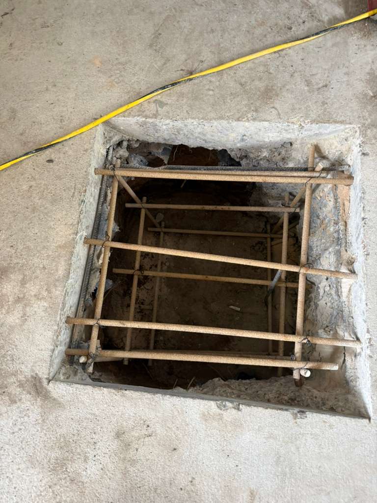 Foundation leveling project in progress in the Houston area