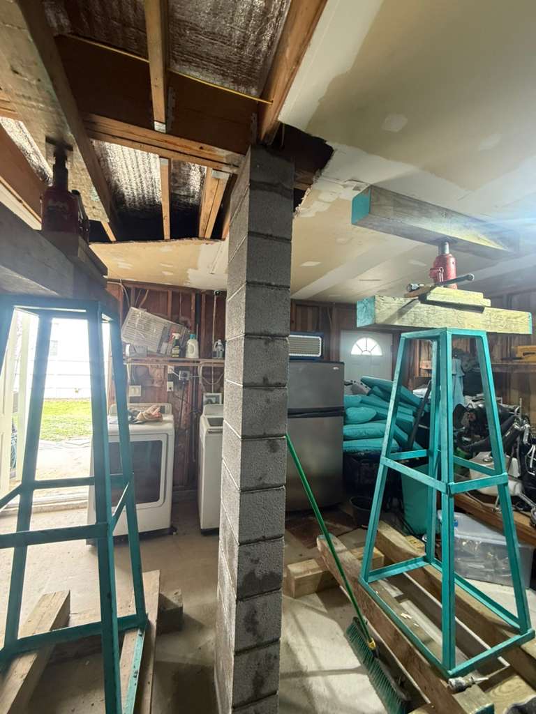 Completed house leveling project in Galveston County